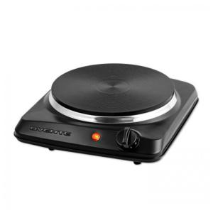 Fogão de Mesa Elétrico OVENTE, 1 Queimador de 1000W, Placa de Ferro Fundido 18,4cm, Controle de Temperatura 5 Níveis, Design Compacto