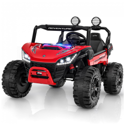 Carro Elétrico Infantil ANPABO Vermelho 24V 2 Lugares 4 Motores 200W Suspensão Rainbow LED Controle Bluetooth 5.1km/h