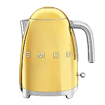 Smeg KLF03GOUS Chaleira Elétrica Retro 1.7L com Desligamento Automático, Aço Inoxidável, 1500W, 110V, Dourado