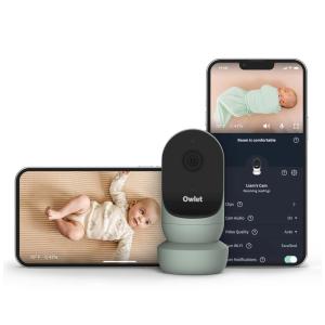 Baba Eletrônica com Monitor HD Zoom 4X, Visão Noturna e Notificações de Choro, Owlet, Verde