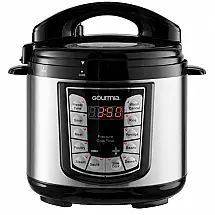 Gourmia Panela de Pressão Elétrica GPC400, Aço Inoxidável, Display LCD, Preto com Prata 110V