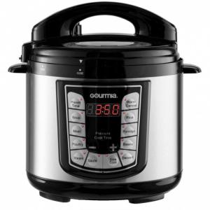 Gourmia Panela de Pressão Elétrica GPC400, Aço Inoxidável, Display LCD, Preto com Prata 110V