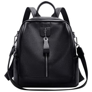 ALTOSY Mochila Feminina de Couro , Preta