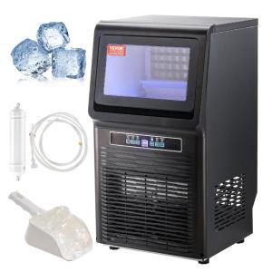 Máquina de Gelo Profissional, Que Produz 31 kg em 24H com Armazenamento de 5 kg e Display Digital LED, 110V 170W, VEVOR, Preta
