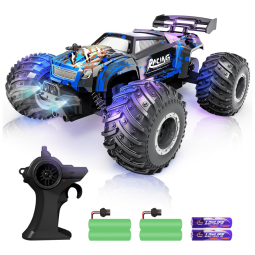 Carrinho de Controle Remoto Off Road Escala 1:18 Atinge 25 km, h para Crianças, Tecnock, Preto