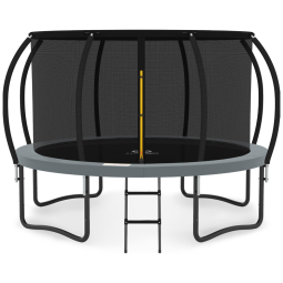 Trampolim JUMPZYLLA 4.3 m com Rede de Proteção - Trampolim Recreativo com Escada e Revestimento Antirruído.