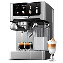 Cafeteira Espresso AIRMSEN Prata 1,8L 20 Bar com Espumador Automático Dual Boiler Touchscreen 2350W 110V
