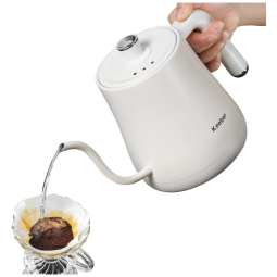 Chaleira Elétrica 1L com Desligamento Automático e Aço Inoxidável, 1000W, Branca, 110v, KEEBAR XH W103 W, Branco