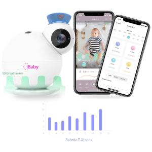 Babá Eletrônica com Câmera, Vídeo 2K e Análise de Sono e Respiração, iBaby i6, Branca