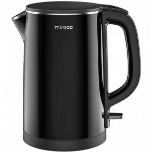 Miroco Chaleira Elétrica, 1.5L, Aço Inoxidável, Preto 110V