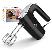 Bear DDQ B02P5 BLACK Batedeira de Mão com 5 Velocidades e Acessórios de Aço Inox, 125W, 110V, Preta