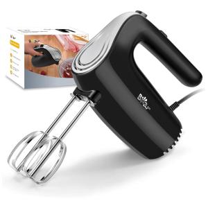 Bear DDQ B02P5 BLACK Batedeira de Mão com 5 Velocidades e Acessórios de Aço Inox, 125W, 110V, Preta