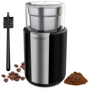 Moedor de Grãos de Café QUELLANCE, Até 70gr, Aço Inox, Preto 110V