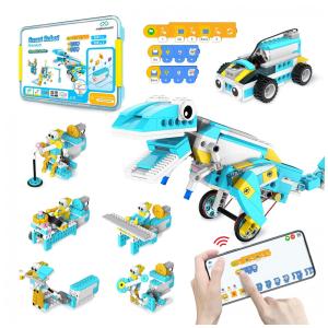 Kit de Robôs Programáveis para Crianças a partir de 6 anos - 200 em 1, Brinquedos de Construção de Robôs RC, Kit de Codificação Educacional
