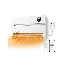 Aquecedor de Parede DREO Branco PTC 1500W ALCI Banheiro Oscilacao 60-90-120 graus Timer 24h Alexa Google Home 120V