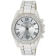 Relógio Feminino com pulseira de Strass US, U.S. POLO ASSN. USC40035, Prateado