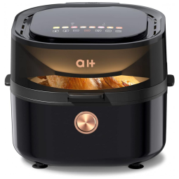 Fritadeira Elétrica AirFryer 5L em Aço Inoxidável com Painel Digital, 110V 1500W, QCUQ 903A, Preto