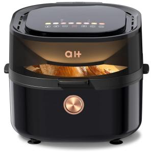 Fritadeira Elétrica AirFryer 5L em Aço Inoxidável com Painel Digital, 110V 1500W, QCUQ 903A, Preto