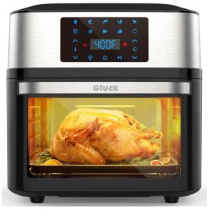 Forno de Convecção 10 em 1, 18,9L com Função Air Fryer, Janela de Visualização e 10 Acessórios, 110V 1800W, Gluck, Preto