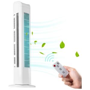 Ventilador de Torre W com 3 Velocidades, Controle Remoto e temporizador Embutido, 110v, MEPTY 03C W, Branco