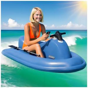 Scooter Subaquática Elétrica﻿ vnmudzeo Azul com Design Dual-Fin Upgradado, Controle Remoto 10 Velocidades, Manete Removível