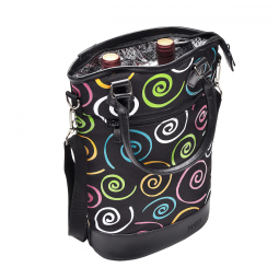 Bolsa Térmica Para Transporte de Vinhos Tirrinia até 2 Garrafas, Preta Aspiral