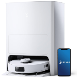 Aspirador Robô com Estação de Esvaziamento Automática, Mapeamento de Precisão e Prevenção de Obstáculos, 110V, ECOVACS T10 OMNI, Branco