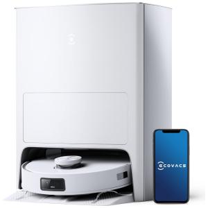 Aspirador Robô com Estação de Esvaziamento Automática, Mapeamento de Precisão e Prevenção de Obstáculos, 110V, ECOVACS T10 OMNI, Branco