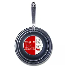 Conjunto de Frigideiras Made In ProCoat 3 Peças Antiaderente Aço Inox 5 Camadas Grafite