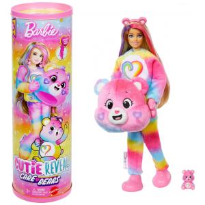 Barbie Cutie Reveal Care Bears Série 2 - Boneca Togetherness Bear com 10 Surpresas Incríveis e Transformação de Cor 2025