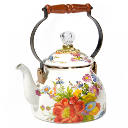 Chaleira de Chá Esmaltada 2 Litros, MacKenzie Childs, Branca