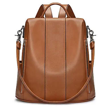 Mochila Feminina de Couro Marrom