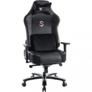 FANTASYLAB Cadeira de Escritório Gamer Reclinável e Ergonômica com Apoio de Braço Ajustável, Preta