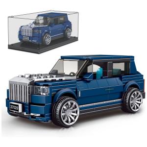Kit de Construção Carro Rolls-royce Cullinan com 474 Peças e Vitrine de Acrílico para Crianças Acima de 8 Anos, Mold King, Azul