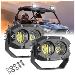 Farol de Milha LED Off Road com 9600 Lúmens e Luz Branca a Prova de Água IP68 30V, 80W, 2Un, BraveWAY 915Z US