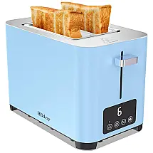 BBday Torradeira de 2 Fatias com Tela LCD e 6 Níveis, 850W, 110V, Azul