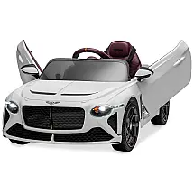 Carro Elétrico Infantil Bentley Bacalar a Bateria 12V com 3 Velocidades, Luzes LED e Controle Remoto, Kidzone, Branco