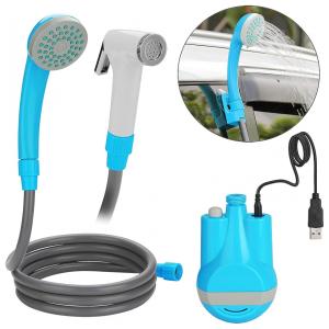 Chuveiro Portátil 11L com Bomba a Pressão e Mangueira para Acampamento, WADEO, Azul