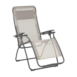 Cadeira Reclinável Ajustável Gravidade Zero com Apoio de Cabeça e Porta Copos, LAFUMA LFM3118 8548, Cinza