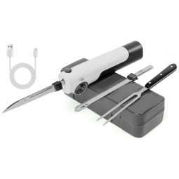 Facas Elétricas sem Fio Recarregáveis TUMIDY, Ideal para Cortar Carnes, Aves e Pães, Inclui Garfo de Servir