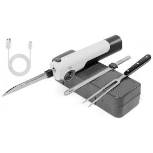 Facas Elétricas sem Fio Recarregáveis TUMIDY, Ideal para Cortar Carnes, Aves e Pães, Inclui Garfo de Servir