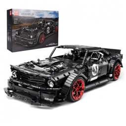 Kit de Construção Carro Mustang com 2943 Peças para Crianças e Adultos, Mould King 13108N, Preto