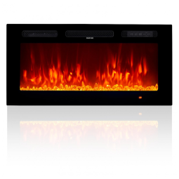 Lareira Elétrica oneinmil 91cm, Embutida na Parede c/ LED, 12 Chamas e Cores, Timer Ajustável, Controle Remoto com Tela - Aconchego