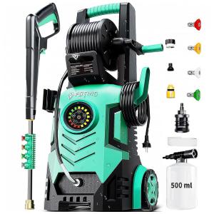 Lavadora de Alta Pressão FOTING Verde Tela Touch Ajustável 8 Níveis 5000 PSI 86 cm Altura