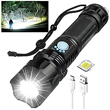 Bud K HXP 50 Lanterna LED Portátil Recarregável 10000 LM, IPX5 a Prova dÁgua, Preta