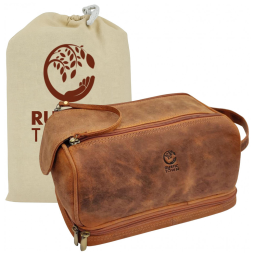 Necessaire Masculina Vintage de Couro com Forro à Prova d, RUSTIC TOWN RT6312FLR, Lilás