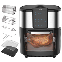 Fritadeira Elétrica Air Fryer 8 em 1 Capacidade 11L, Inclui Acessórios, 1700W, 110v, HOMELABS, Preto