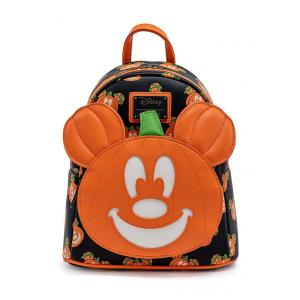 Mochila Escolar Infantil Loungefly Disney Mickey Mouse Abóbora Lanterna para Crianças a Partir de 5 Anos, Preta