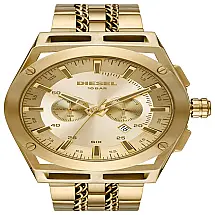 Relógio Masculino Analógico de Quartzo com Pulseira de Couro, Diesel DZ4611, Azul Claro e Marrom