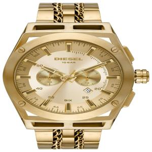 Relógio Masculino Analógico de Quartzo com Pulseira de Couro, Diesel DZ4611, Azul Claro e Marrom